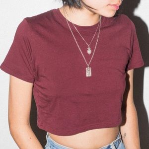 NWOT Brandy Melville Maroon Penny Crop Top